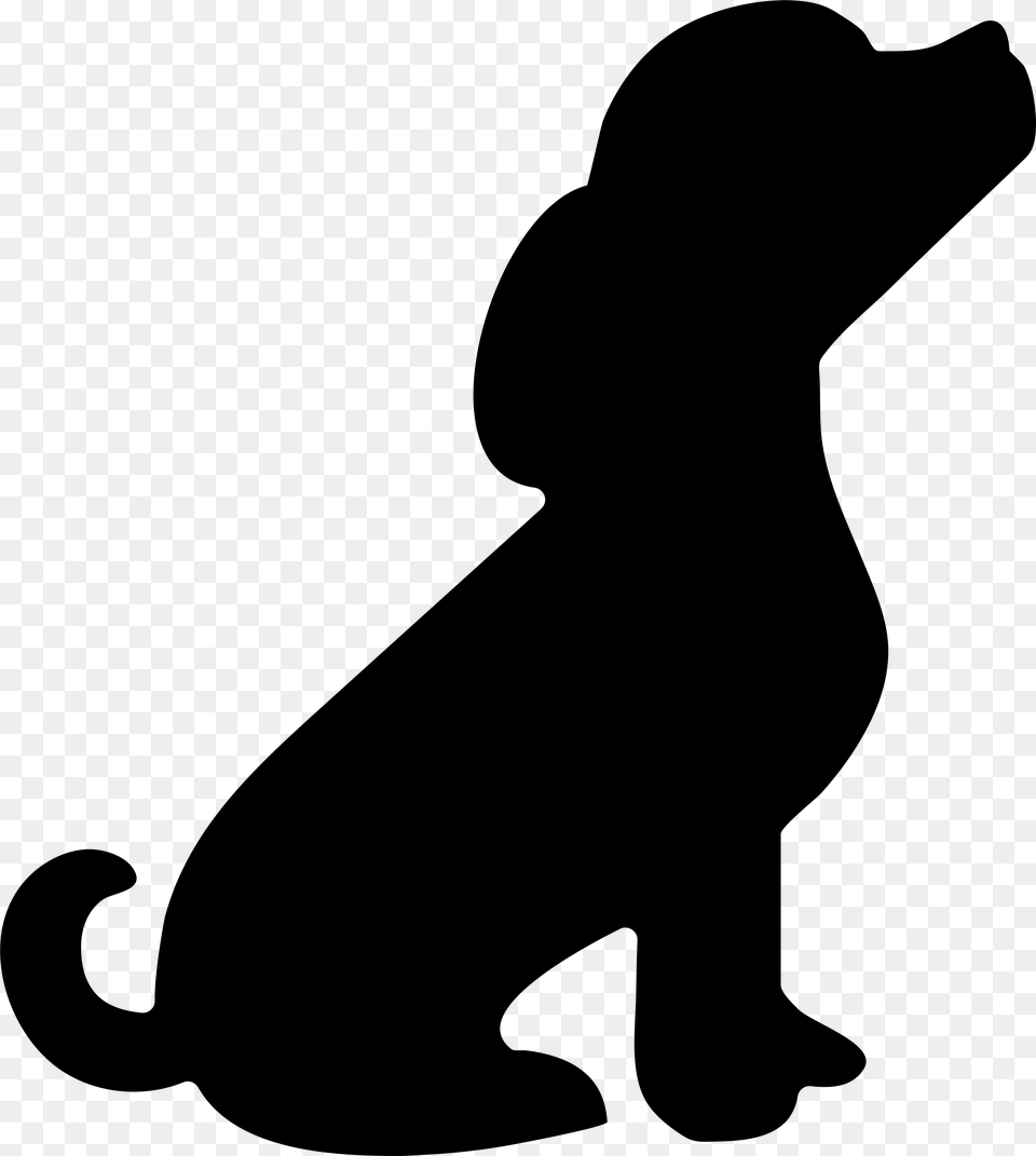 Puppy Silhouette Transparent Clip Art, Gray Png Image