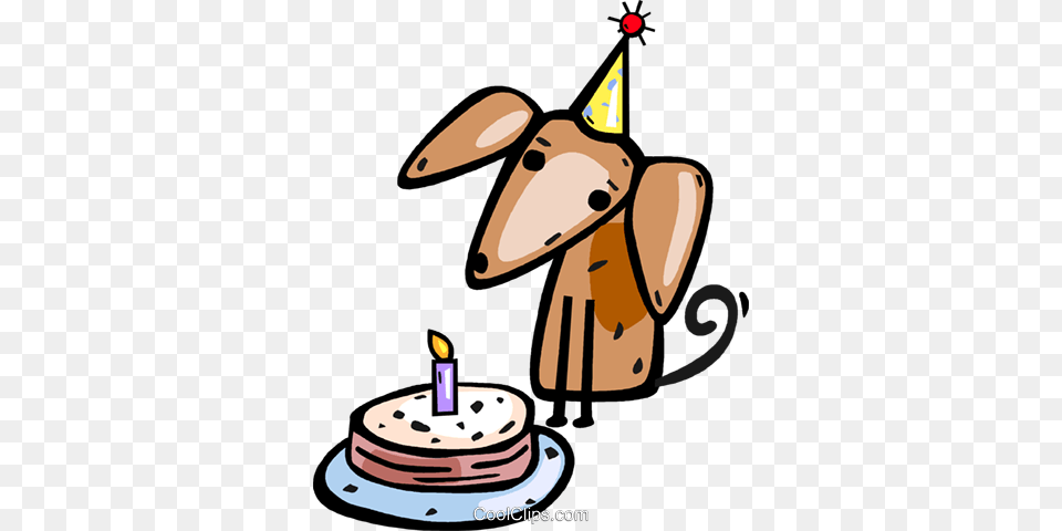 Puppy With His Birthday Cake Royalty Vector Clip Art, Hat, Clothing, Person, People Free Png