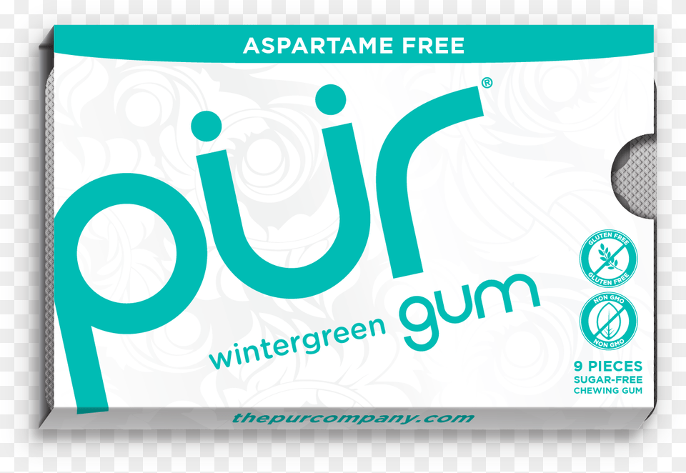 Pur Wintergreen Gum Non Gmo Banner, License Plate, Transportation, Vehicle, Blackboard Free Png Download