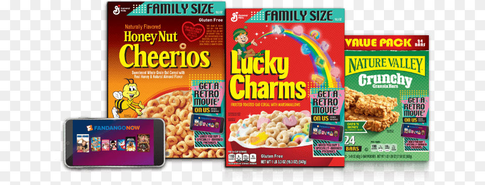 Purchase 3 Specially Marked General Mills Product Lucky Charms Cereal Box, Advertisement, Electronics, Mobile Phone, Phone Free Png Download