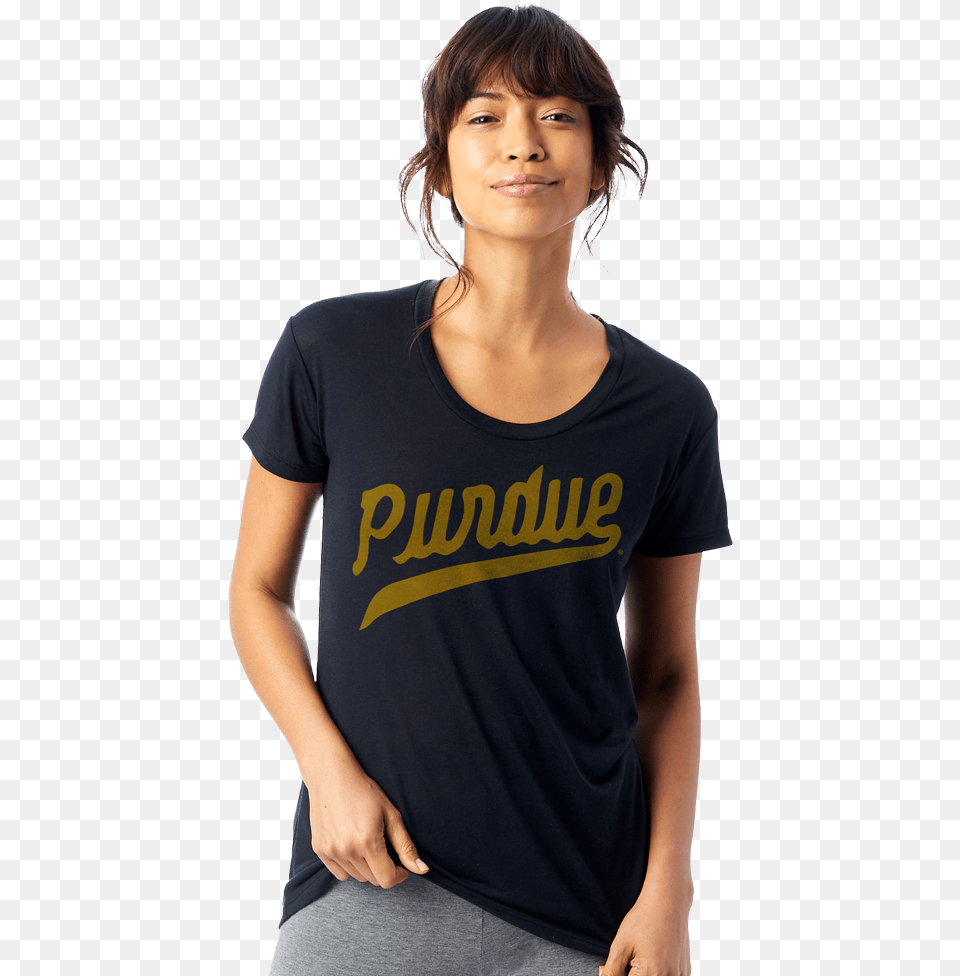 Purdue Basketball Scriptdata Large Cdn Girl, Adult, T-shirt, Person, Female Png