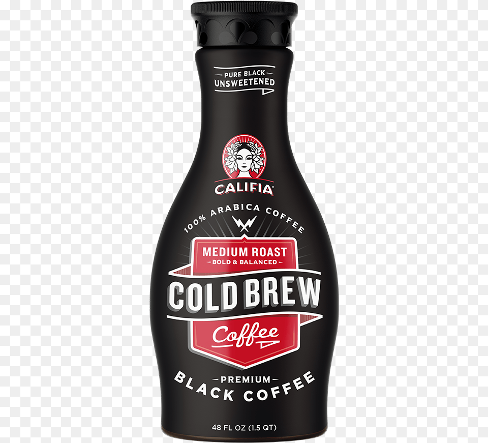 Pure Black Cold Brew Coffee Unsweetened Califia Cold Brew Black Mediu, Food, Ketchup, Alcohol, Beer Png Image