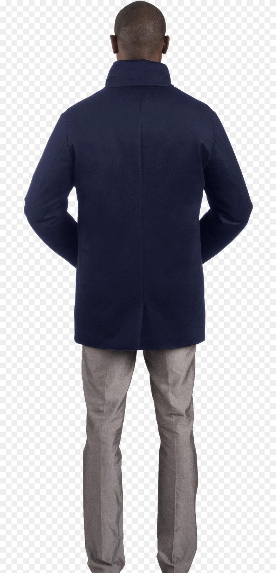 Pure Cashmere Car Coat Navy Norwegian Wool Standing, Blazer, Clothing, Sleeve, Jacket Png