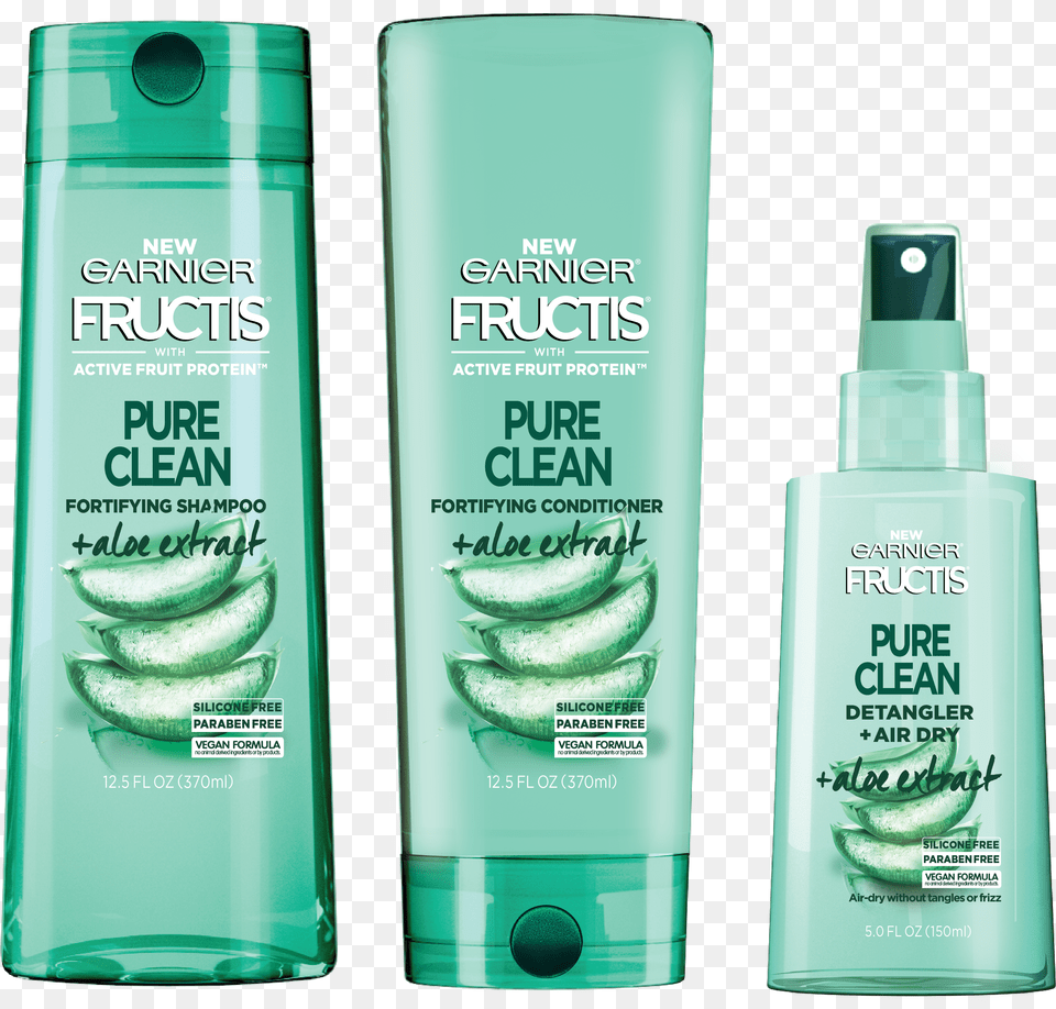 Pure Clean Plus Aloe Extract Garnier Fructis, Bottle, Cosmetics, Perfume, Lotion Png Image
