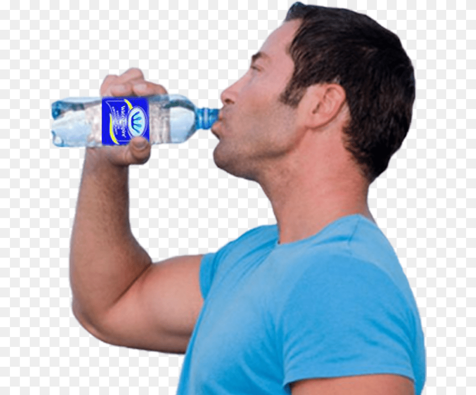 Pure Drinking Water Drinking A Water Bottle, Adult, Male, Man, Person Free Png Download