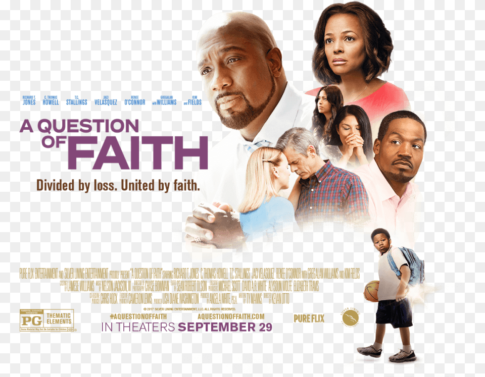Pure Flix39s A Question Of Faith The First Feature Question Of Faith, Advertisement, Poster, Person, People Png