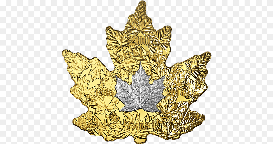 Pure Gold Platinum Plated Coin Canadian Platinum Maple Leaf, Plant, Maple Leaf, Baby, Person Png Image