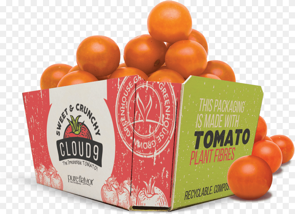 Pure Hothouse Foods Is Packaging Its Snacking Tomato New Food Packaging Trends, Citrus Fruit, Fruit, Plant, Produce Free Png Download