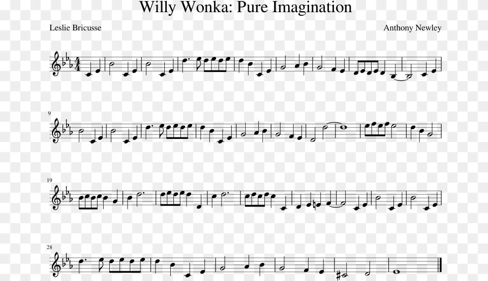 Pure Imagination Violin Sheet Music, Gray Free Transparent Png
