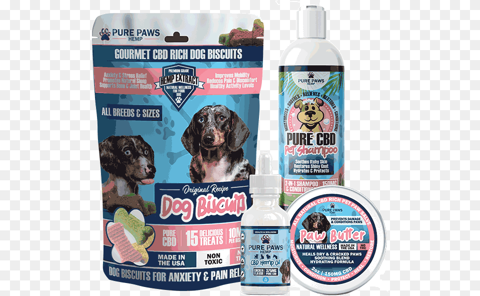 Pure Paws Hemp Cbd Bundle Pure Paws Hemp Dog Biscuits, Bottle, Animal, Canine, Mammal Free Transparent Png