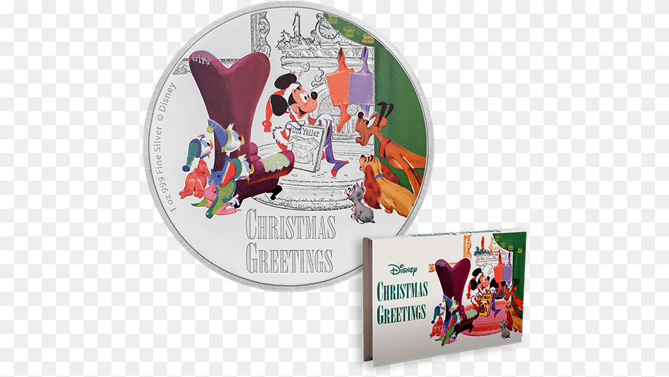 Pure Silver Coin 2017 Disney Season39s Greetings Classic 1oz Silver Coin, Disk, Dvd Png