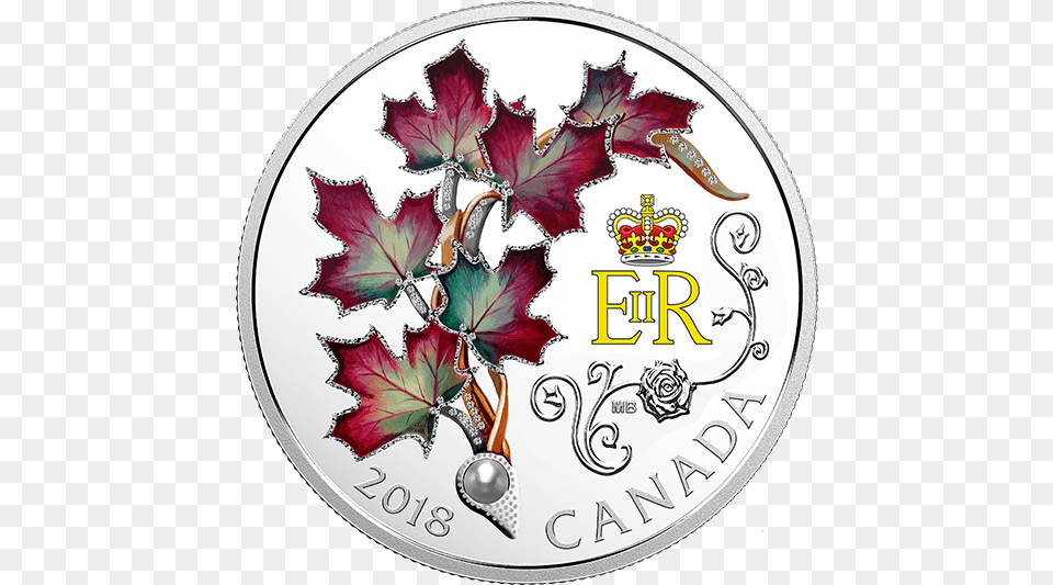 Pure Silver Coin Queen Elizabeth 2nd Coat Of Arms, Leaf, Plant, Money Free Png