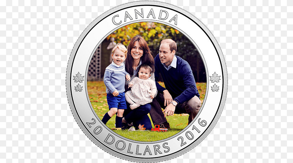 Pure Silver Coloured Coin A Royal Tour Kate Middleton Son And Daughter, Adult, Portrait, Plant, Photography Png