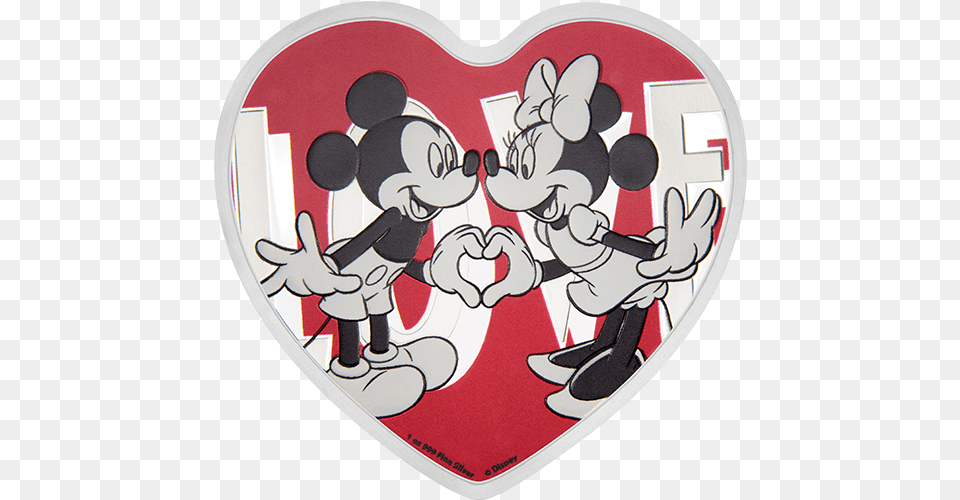 Pure Silver Heart Mickey And Minnie Corazon Love, Baby, Person Png