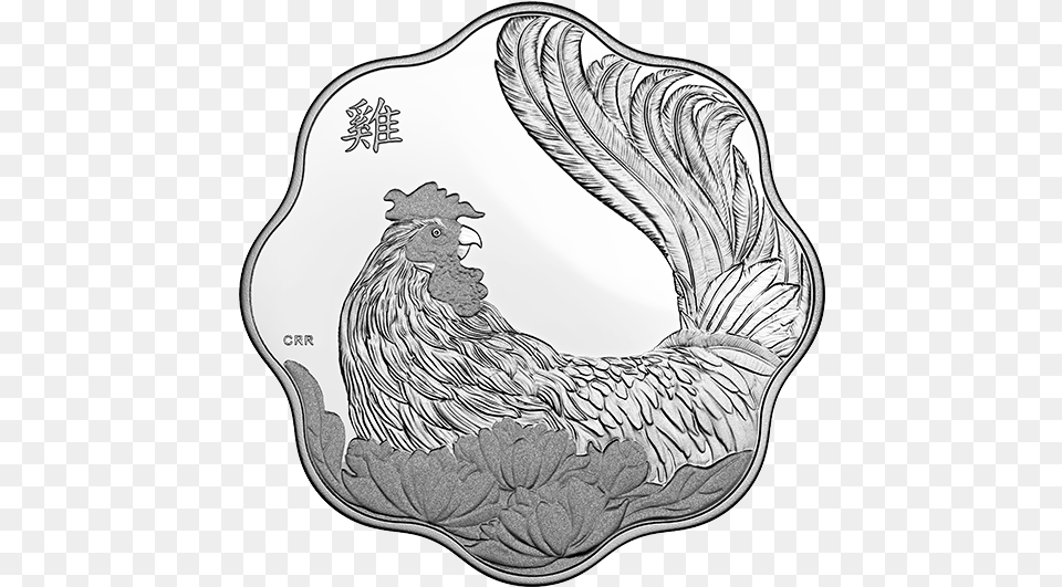 Pure Silver Lunar Lotus Coin Year Of The Rooster Pure Silver Lunar Lotus Coin Year, Animal, Bird, Chicken, Fowl Png Image