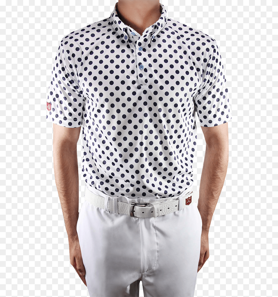 Pure Whiteatlantic Navy Polka Dot, Shirt, Clothing, Pattern, Sleeve Free Transparent Png