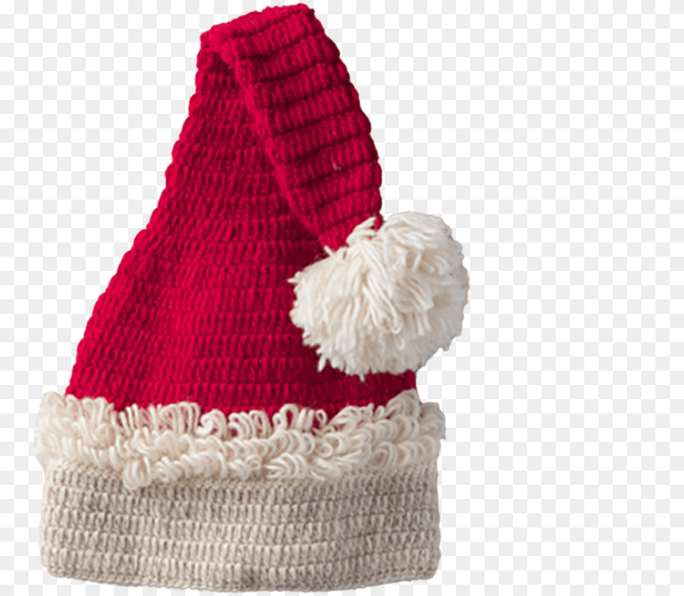 Pure Wool Santa Christmas Hat 60cm Crochet, Cap, Clothing, Beanie, Bonnet Free Png