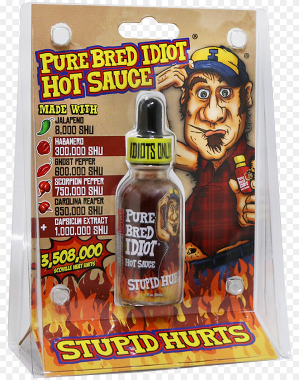Purebred Idiot Hot Sauce Shu Hot Sauce, Adult, Male, Man, Person Free Transparent Png