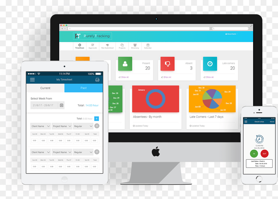 Purelytracking Accurate Time Tracking Made Simple Web Design, Computer, Electronics, Tablet Computer, File Png Image