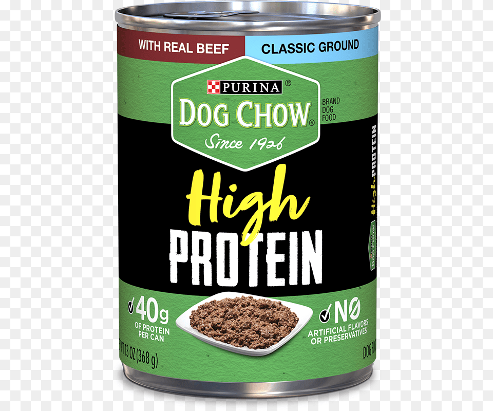 Purina Dog Chow High Protein Wet Dog Food, Tin, Can, Aluminium, Canned Goods Png