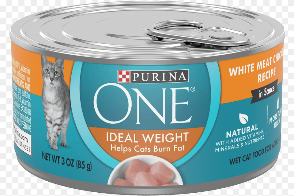 Purina One Ideal Weight White Meat Chicken Wet Cat Purina One, Aluminium, Can, Canned Goods, Food Png