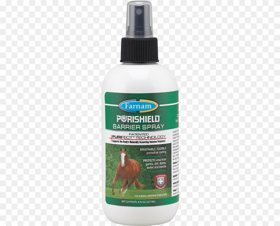 Purishield Barrier Spray Wound Care Farnam Liquid Hand Soap, Bottle, Animal, Horse, Mammal Png