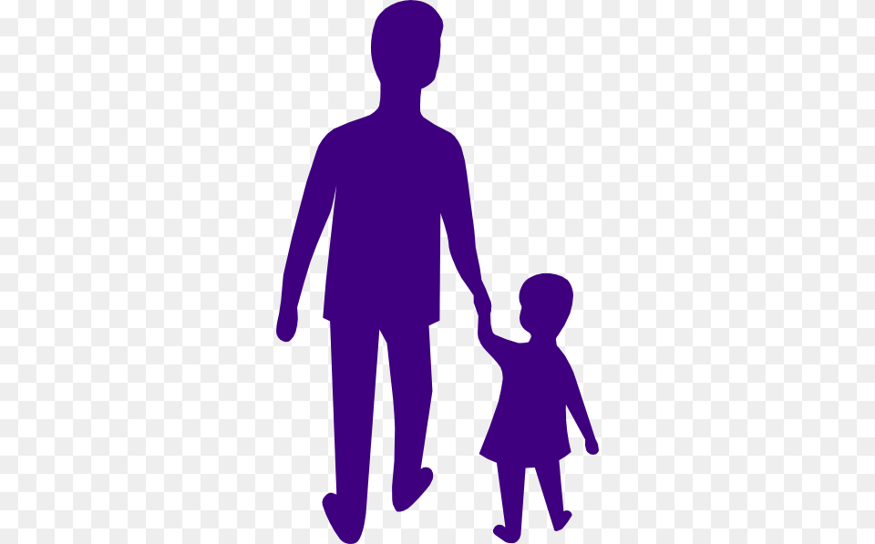 Purple Adult Child Holding Hands Clip Art, Walking, Silhouette, Person, Man Free Transparent Png