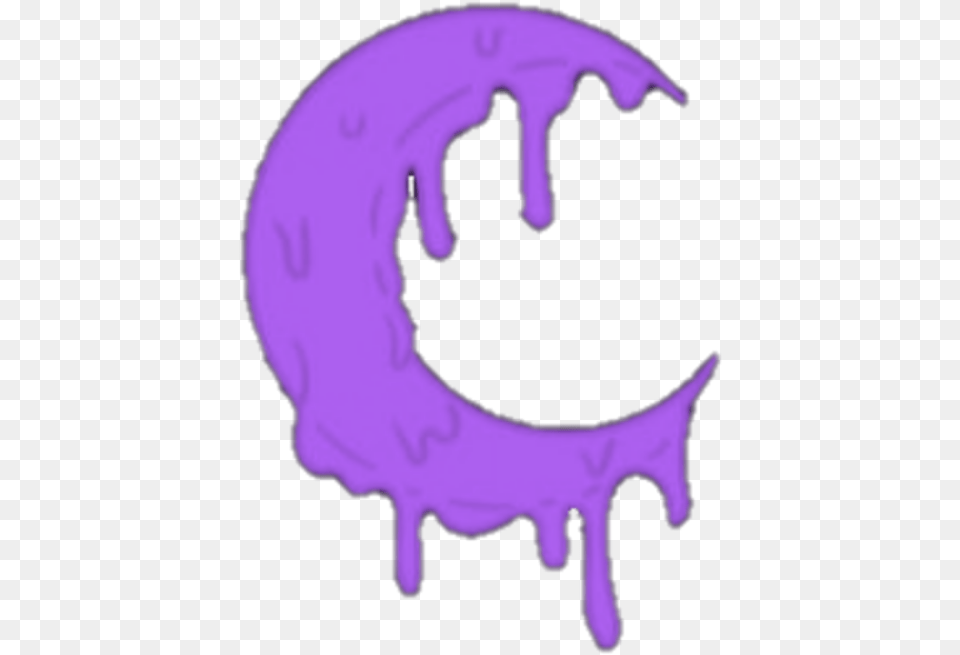 Purple Aesthetic Moon Drip Cute Ftestickers Remixit Crescent, Nature, Night, Outdoors, Astronomy Free Transparent Png