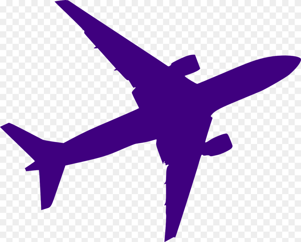 Purple Airplane Clipart, Aircraft, Airliner, Transportation, Vehicle Free Png