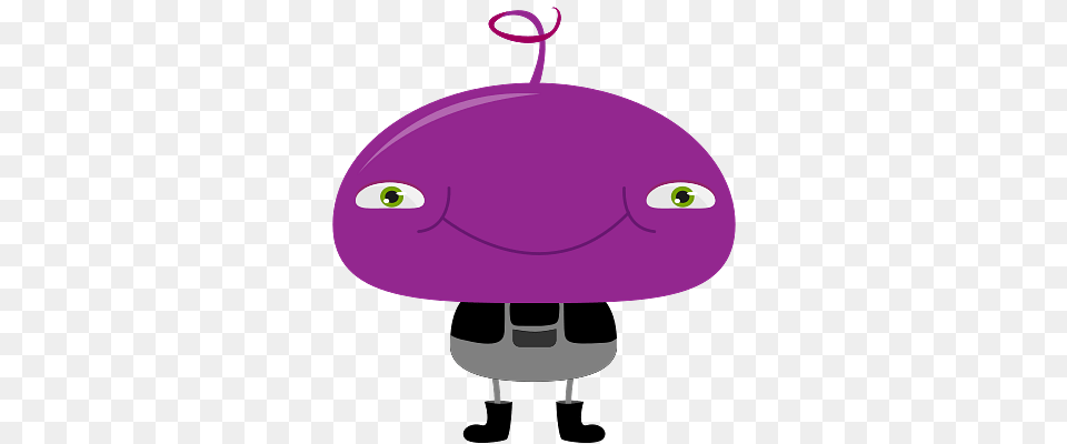 Purple Alien With Huge Head, Applique, Bag, Pattern, Cartoon Free Png