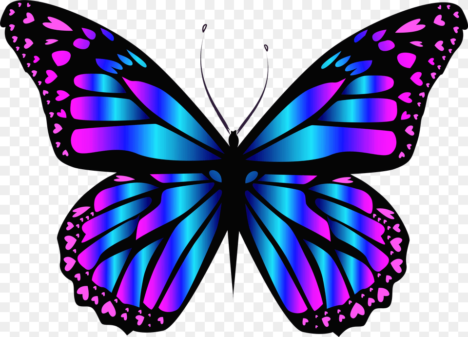 Purple And Blue Butterfly Blue And Purple Butterfly, Art Free Png Download