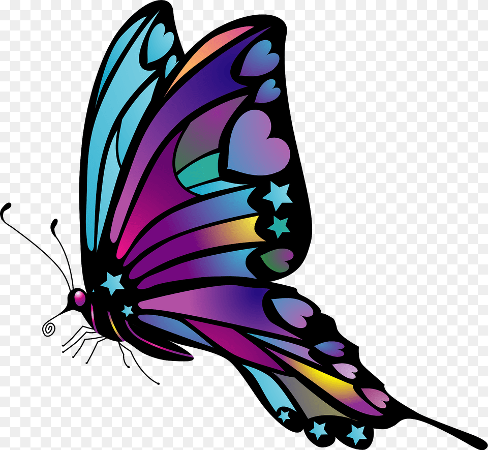 Purple And Blue Butterfly Clipart, Art, Animal, Insect, Invertebrate Png Image