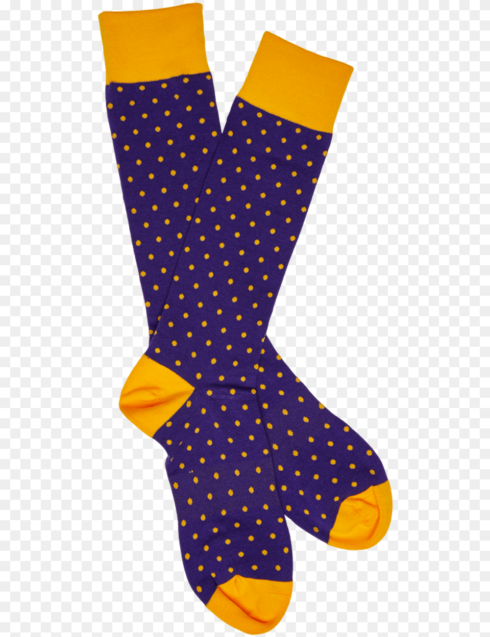 Purple And Gold Dot Sock, Clothing, Hosiery, Pattern Free Transparent Png