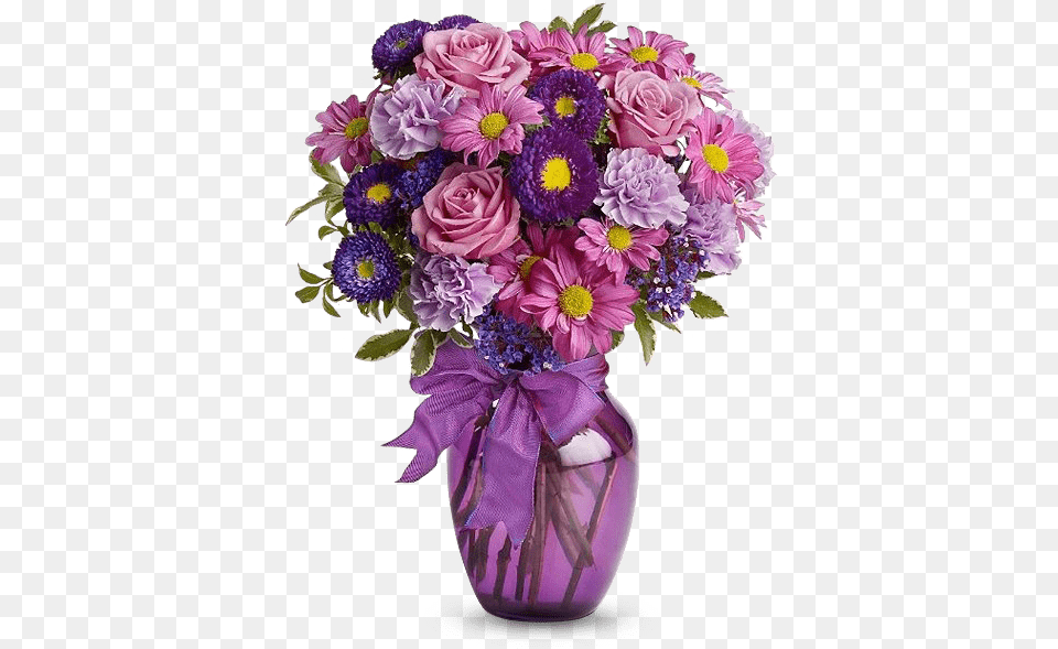 Purple And Lavender Flowers Birthday Flowers, Flower Bouquet, Plant, Flower, Flower Arrangement Free Png Download