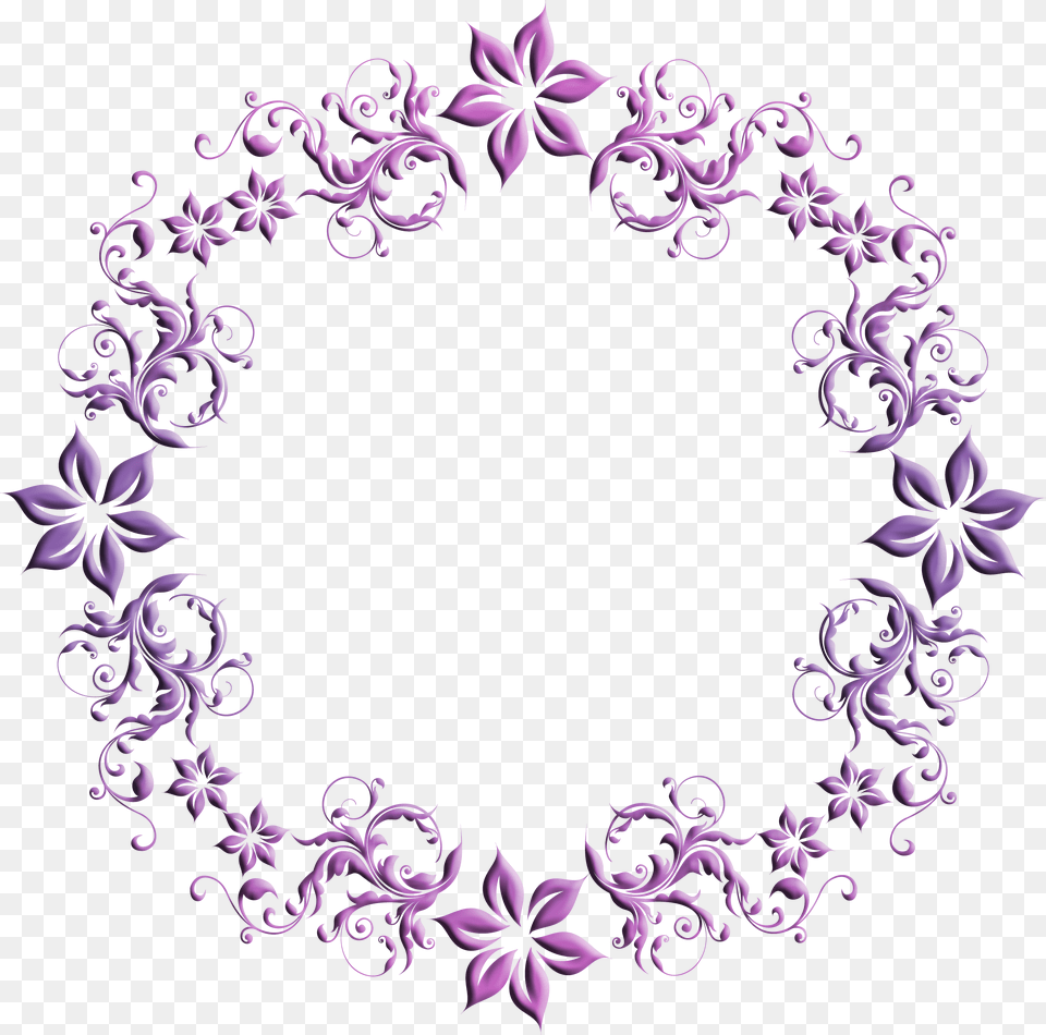 Purple And Pink Circular Flower Frame Gentle, Art, Floral Design, Graphics, Pattern Png