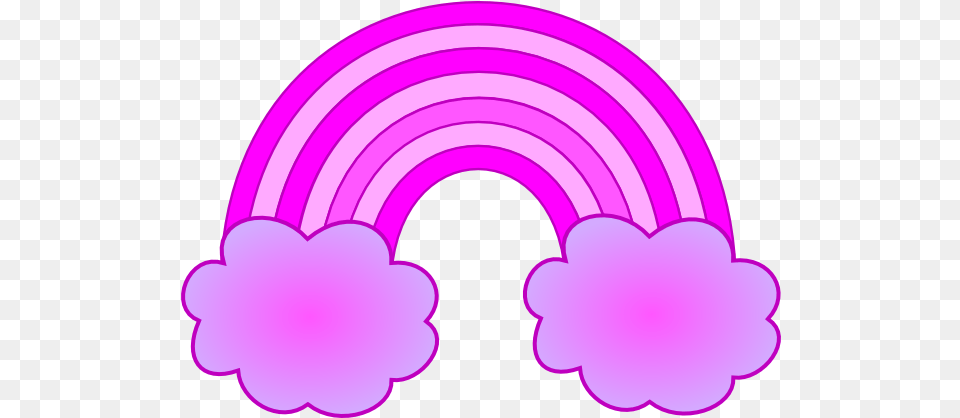Purple And Pink Rainbow With 2 Clouds Clip Art Rainbow Pink And Violet, Light, Disk Free Png