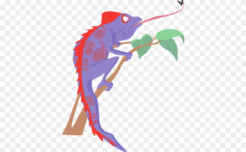 Purple And Red Chameleon Clip Art, Animal, Iguana, Lizard, Reptile Free Png