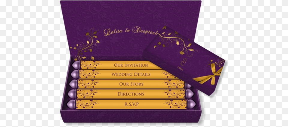 Purple And Saffron Colored Email Wedding Card Template Scroll Indian Wedding Cards Designs Free Transparent Png