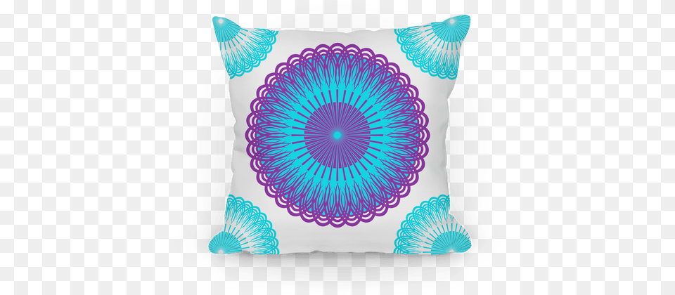 Purple And White Flower Mandala Pillow Pillow, Cushion, Home Decor, Pattern Png