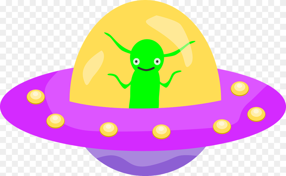Purple And Yellow Flying Saucer Clipart, Clothing, Hat, Sombrero, Egg Png