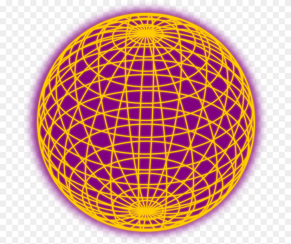 Purple And Yellow Wire Globe, Sphere Free Png Download