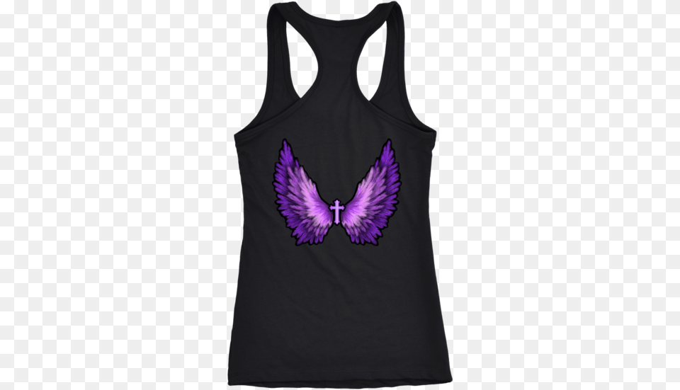Purple Angel Wing Cross Tank Shirt, Clothing, Tank Top, Blouse Free Png Download