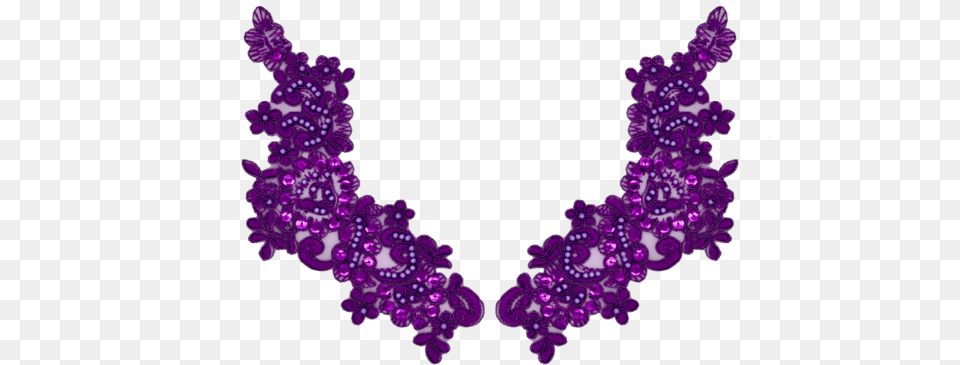 Purple Appliqu Pair With Sequins And Appliqu, Accessories, Jewelry, Necklace, Flower Free Transparent Png