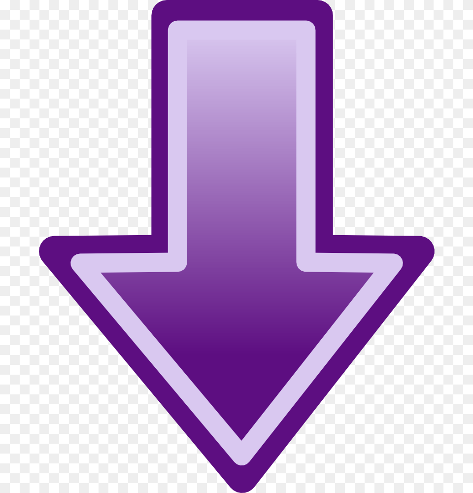 Purple Arrow Pointing Down Clipart Download Down Arrow Sign Transparent, Symbol Free Png