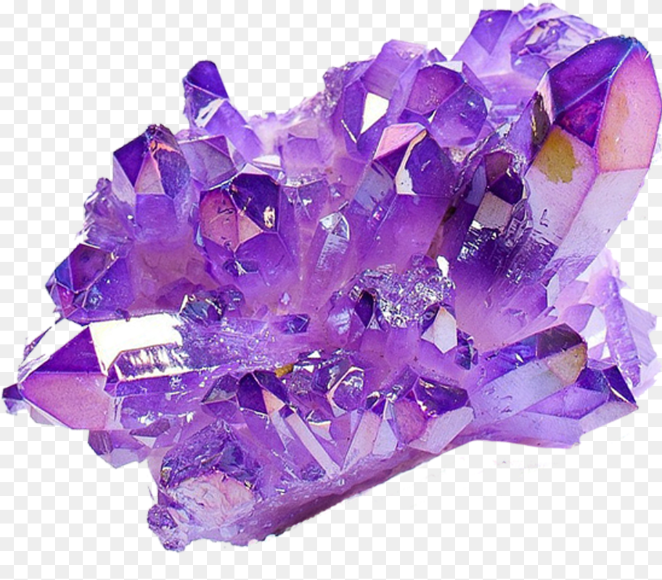 Purple Aura Amethyst, Crystal, Mineral, Quartz, Accessories Png Image