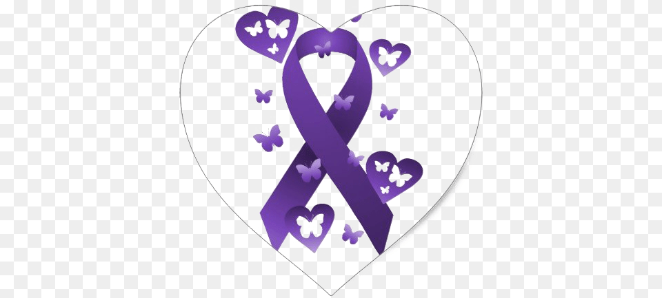 Purple Awareness Ribbon Clipart Maladie De Crohn Symbol, Heart Png Image