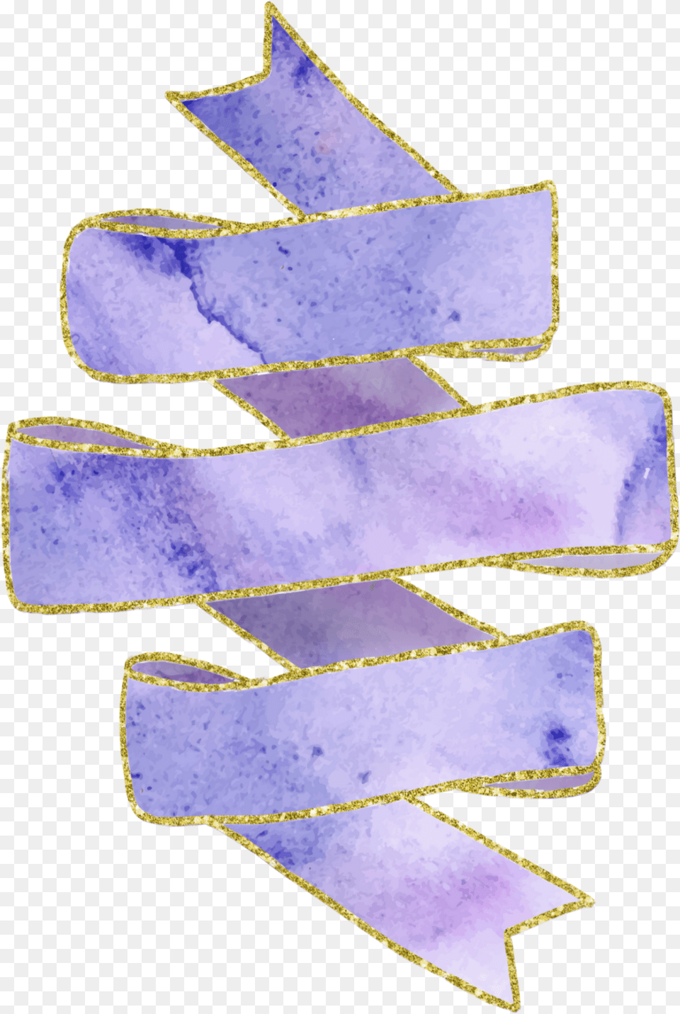 Purple Banner Pastel Sticker Gold Outline Pastel Banners, Accessories Free Transparent Png