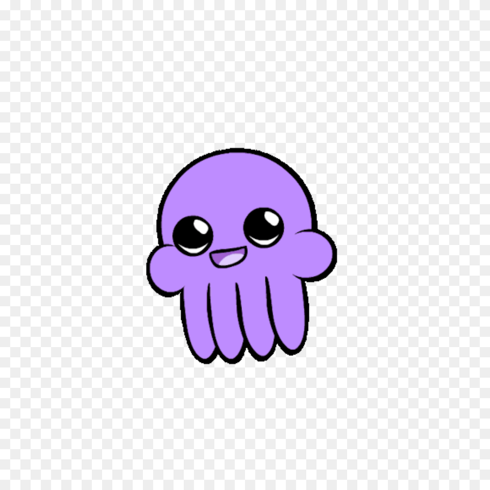 Purple Blue Cute Octopus, Cartoon, Face, Head, Person Png Image