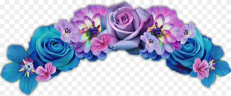 Purple Blue Flowercrown Flowers Flower Freetoedit, Rose, Art, Floral Design, Graphics Free Transparent Png