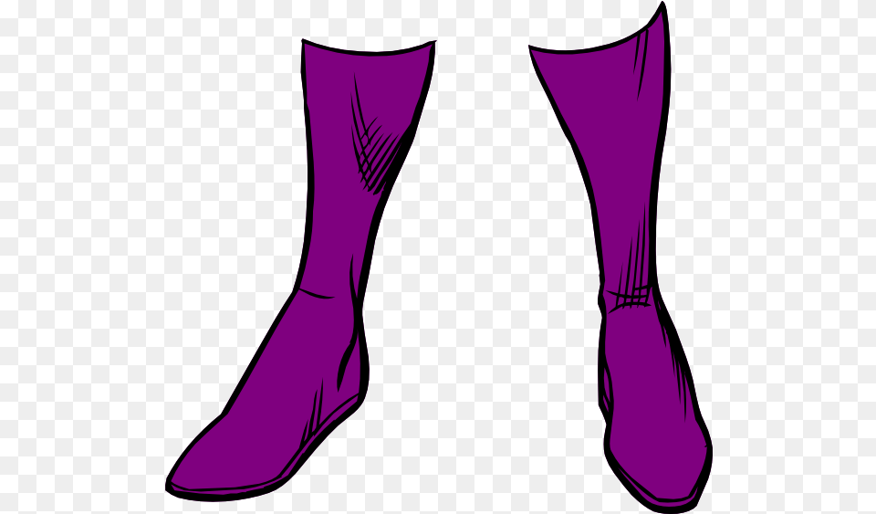 Purple Boots Transparent Superhero Boots Clipart, Clothing, Hosiery, Sock, Person Free Png